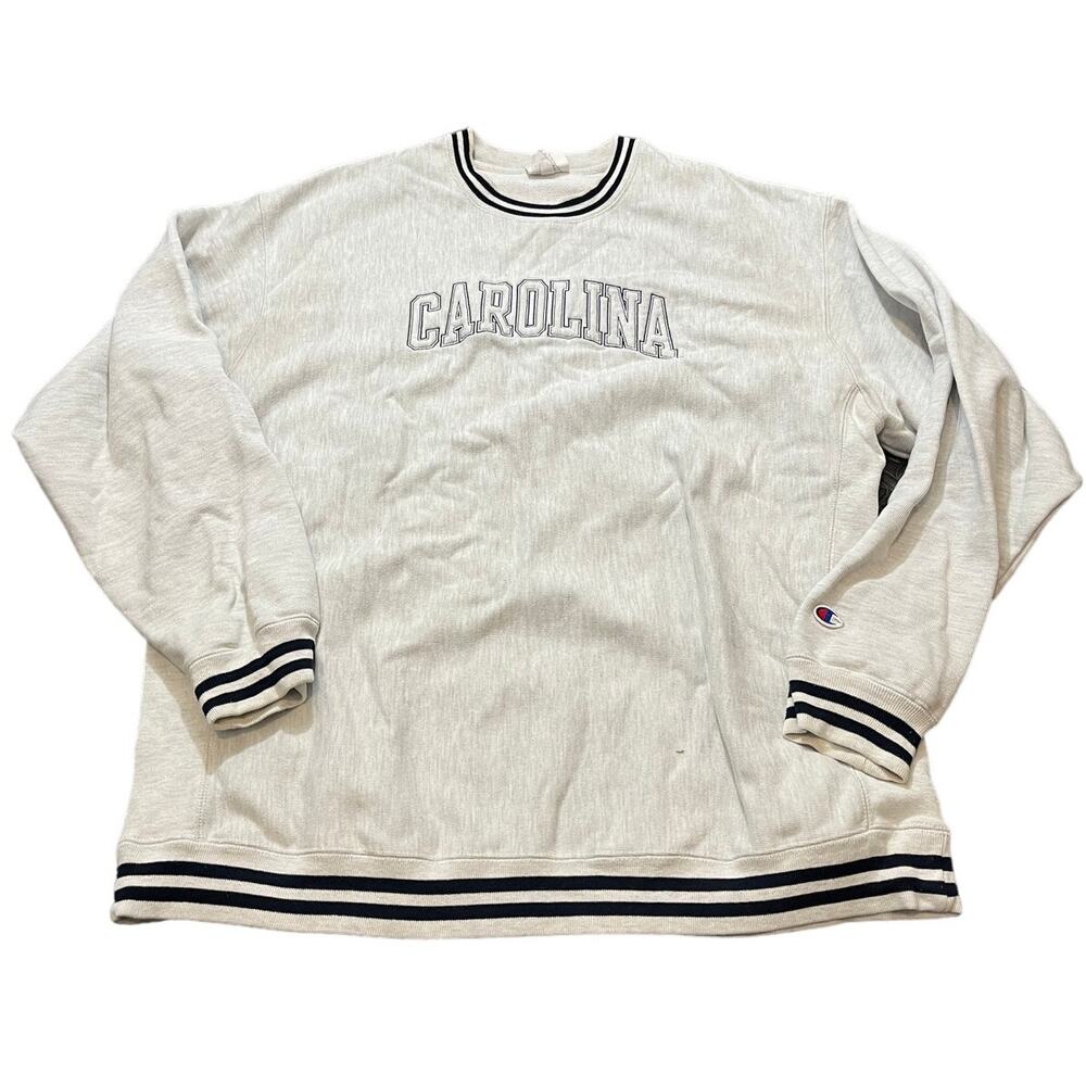 Champion Reverse Weave Carolina UNC Tarheels Gray Sweatshirt Crew Size 2XL